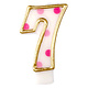 Cijferkaars roze '7' gespikkeld