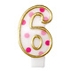 Cijferkaars roze '6' gespikkeld