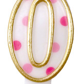 Cijferkaars roze '0' gespikkeld