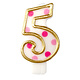 Cijferkaars roze '5' gespikkeld
