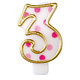 Cijferkaars roze '3' gespikkeld