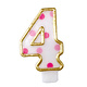 Cijferkaars roze '4' gespikkeld
