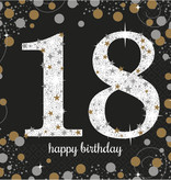 Servetten 18 jaar Sparkling Gold