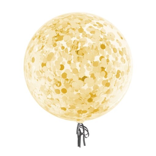 Bubbel ballon met gouden confetti