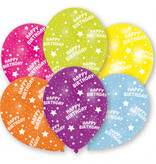 Happy Birthday Ballonnen Kleurenmix - 6 Stuks