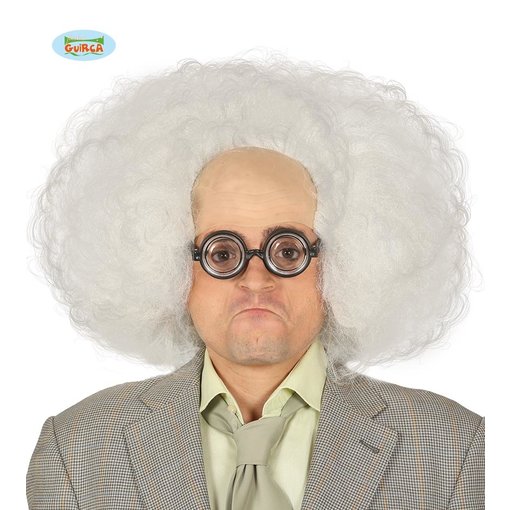 Pruik Wit Met Kaal Voorhoofd