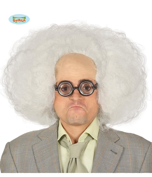 Pruik Wit Met Kaal Voorhoofd