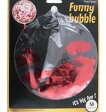 Bubbel ballon met rode hartjes confetti