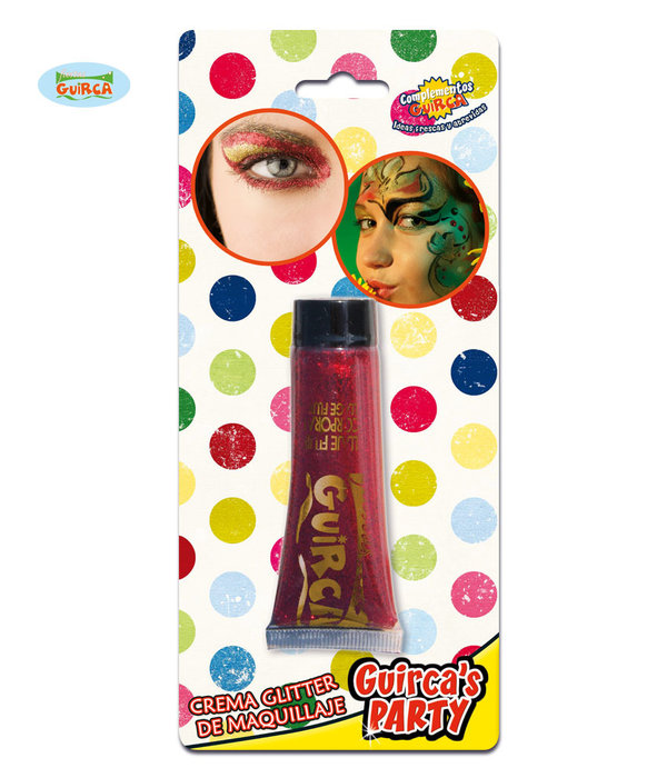 Glitter tube creme rood