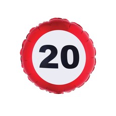 Folieballon verkeersbord 20 jaar