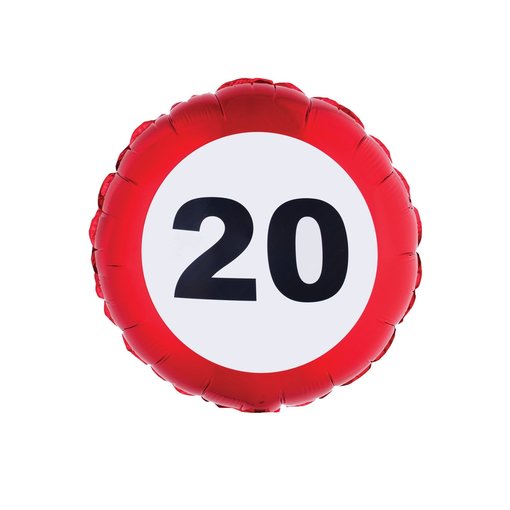 Folieballon verkeersbord 20 jaar