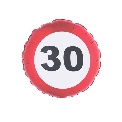Folieballon verkeersbord 30 jaar