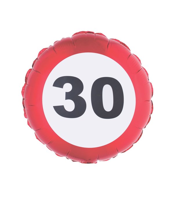 Folieballon verkeersbord 30 jaar