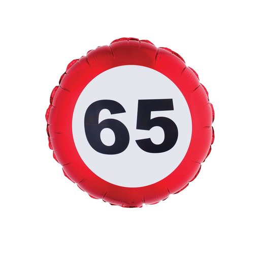 Folieballon verkeersbord 65 jaar