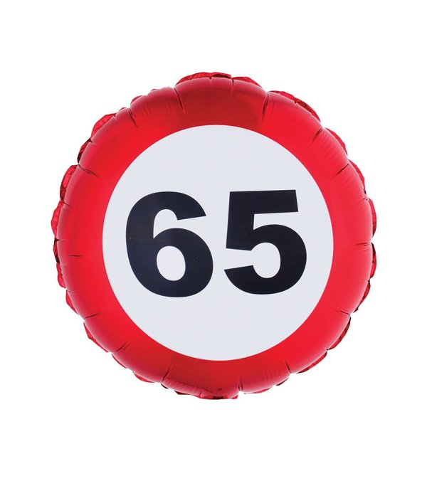 Folieballon verkeersbord 65 jaar