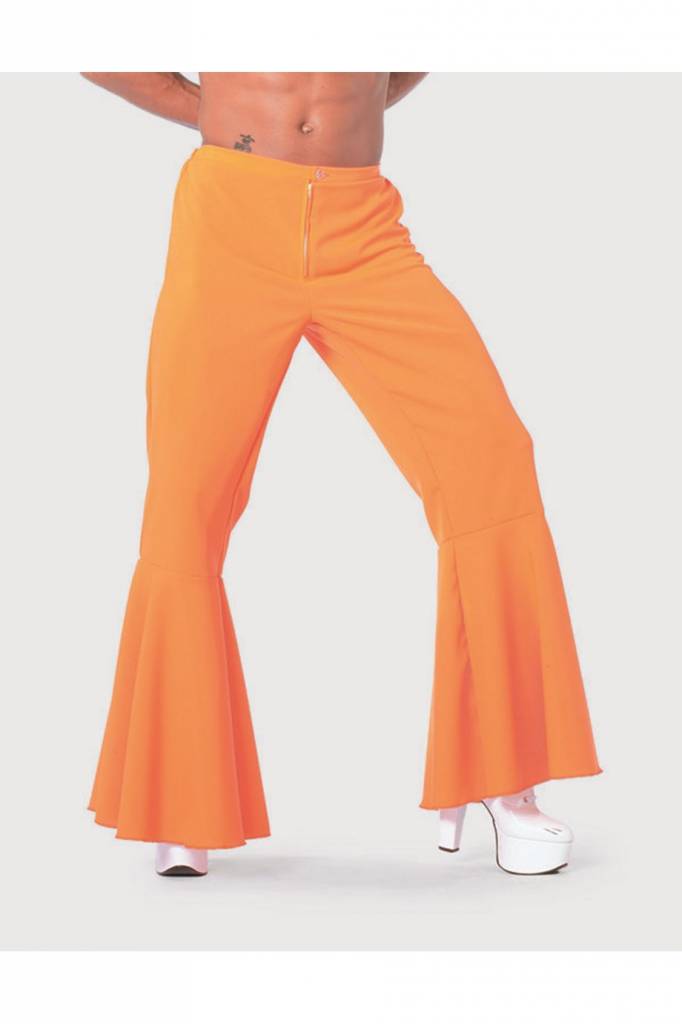 Hippie broek bi-stretch man neon oranje afbeelding