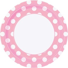 Feestbordjes Roze Met Stippen - 8 Stuks