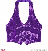 Pailletten glittervest paars dame
