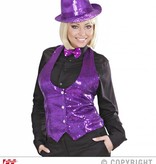 Pailletten glittervest paars dame