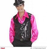 Glittervest pailletten zwart man