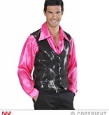 Glittervest pailletten zwart man