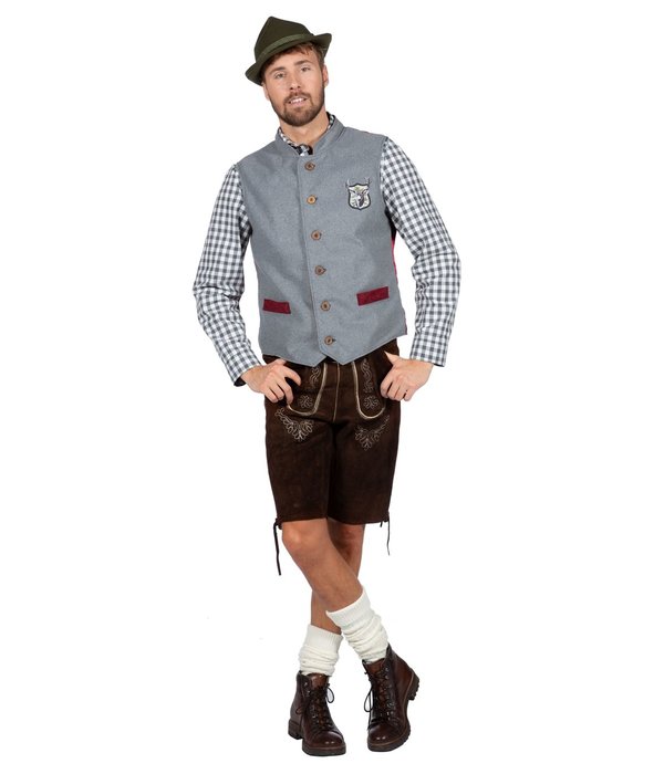 Gilet Tirol Oktoberfest Grijs