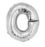 Folieballon zilver letter 'O' groot