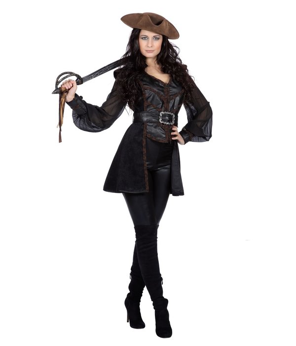 Piratenpak Dames Zwart Luxe