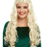 Middeleeuwse Pruik Blond Dame
