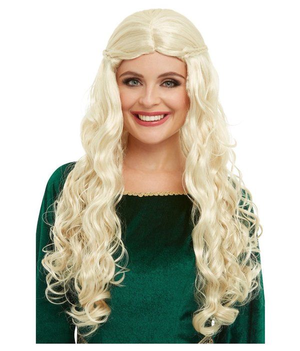 Middeleeuwse Pruik Blond Dame
