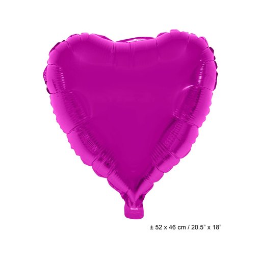Folieballon Hart Fuchsia - 46cm