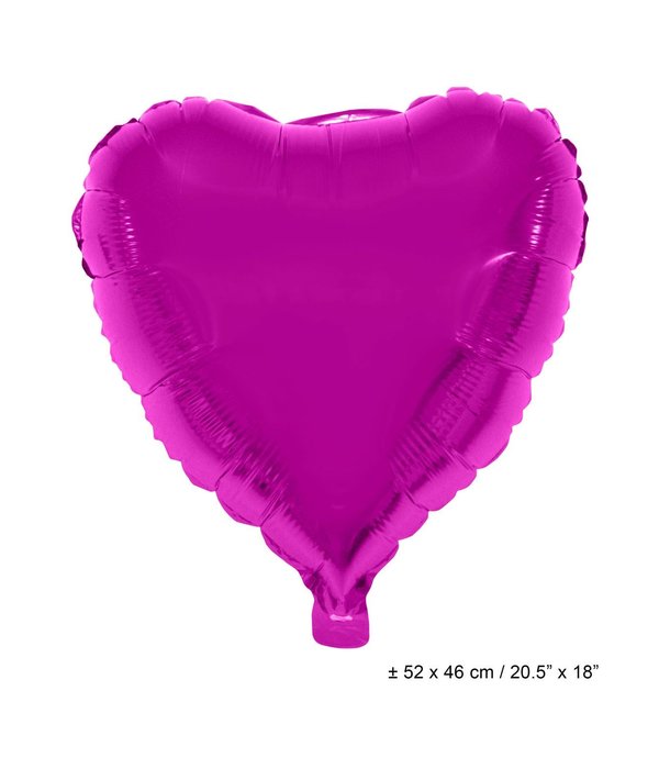 Folieballon Hart Fuchsia - 46cm