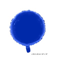 Folieballon Rond Blauw - 46cm