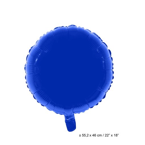 Folieballon Rond Blauw - 46cm