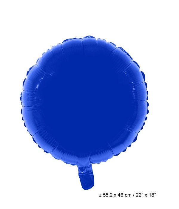Folieballon Rond Blauw - 46cm