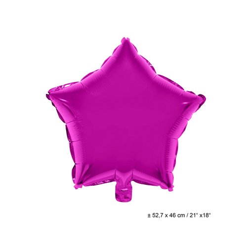 Folieballon Ster Fuchsia - 46cm