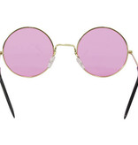 Roze Hippie Bril Met Gouden Frame