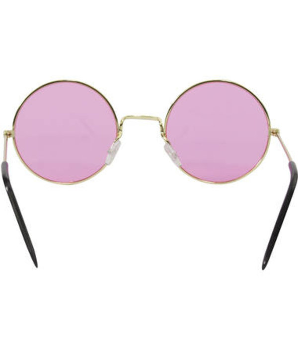 Roze Hippie Bril Met Gouden Frame