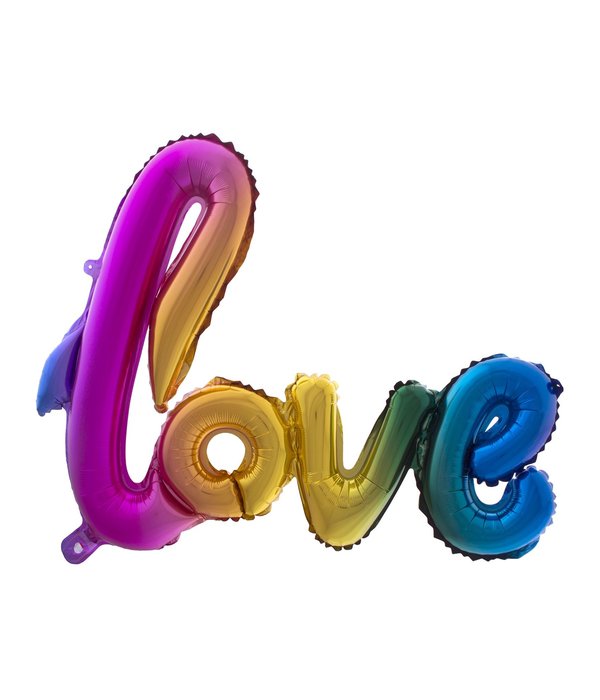 Folieballon Love Regenboog - 100x68cm