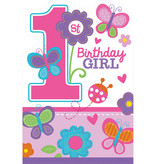 1 Jaar Birthday Girl Uitnodigingen - 8 Stuks