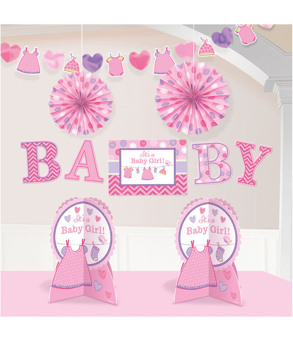Decoratieset Babyshower It's A Girl - 10-Delig