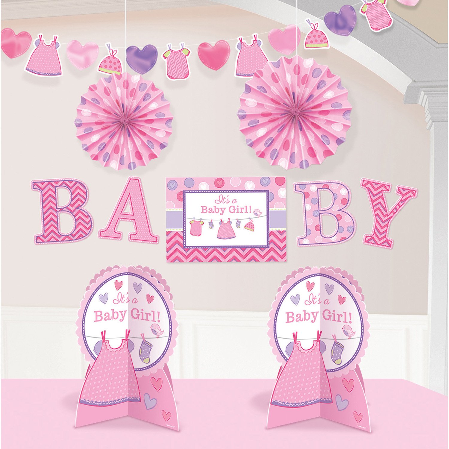 Decoratieset Babyshower It&apos;s A Girl - 10-Delig