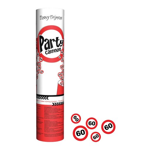 Confettikanon 60 jaar 20cm