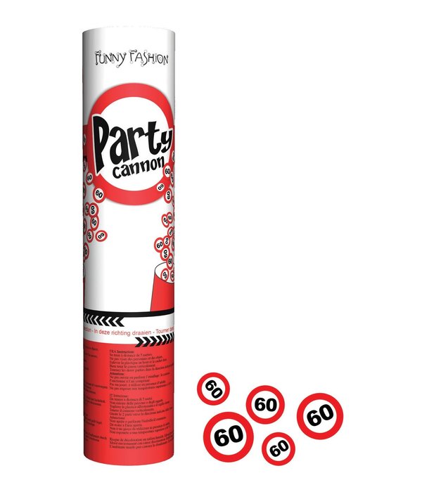 Confettikanon 60 jaar 20cm