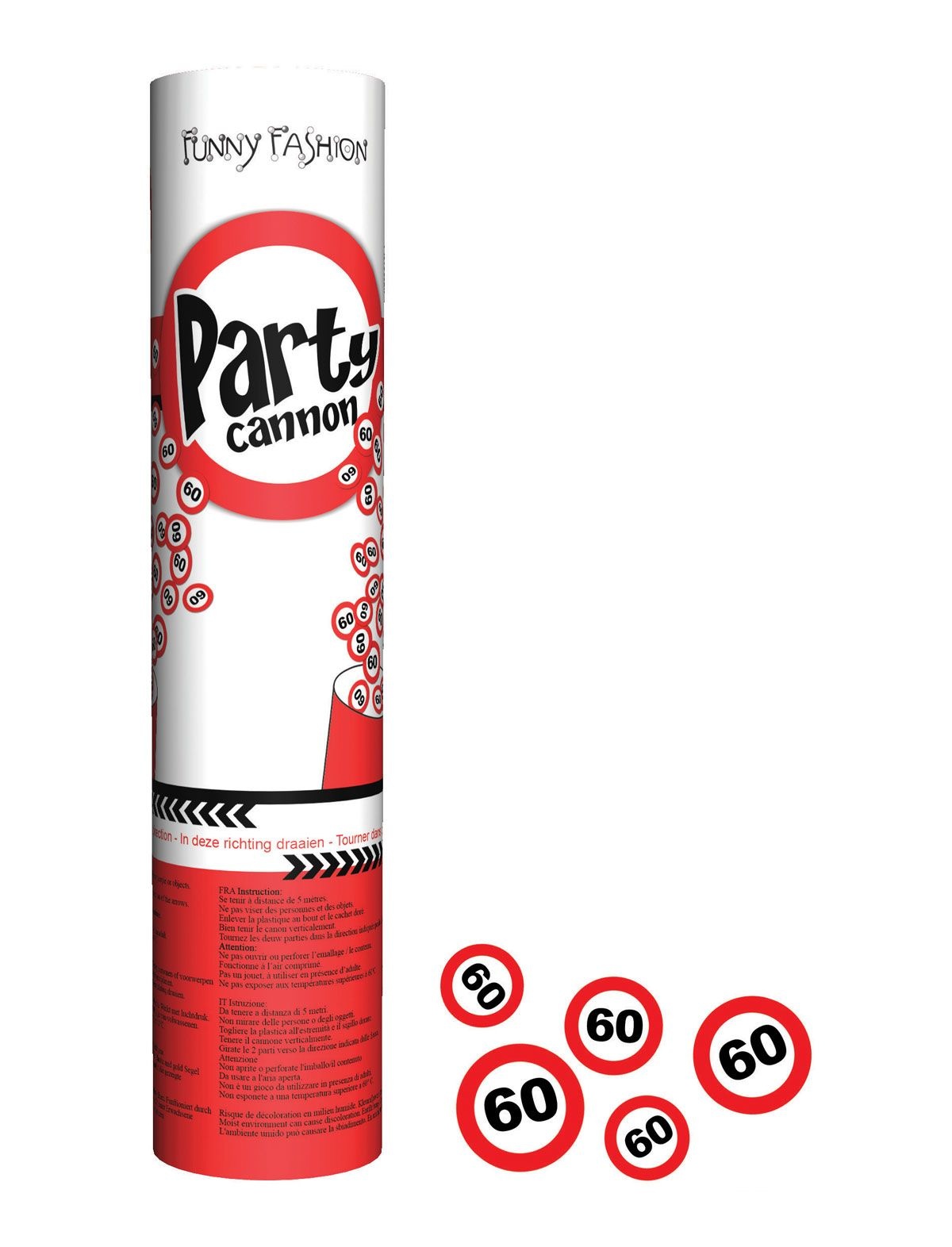 Confettikanon 60 jaar 20cm afbeelding