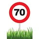 Verkeersbord 70 jaar tuin 36cm