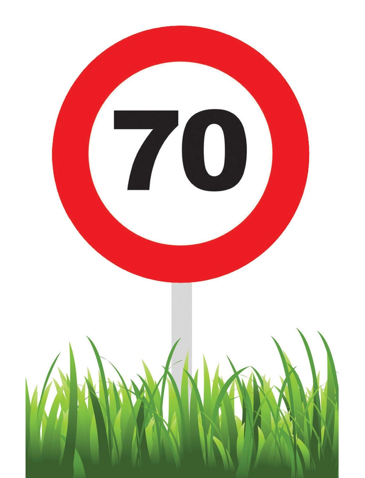 Verkeersbord 70 jaar tuin 36cm