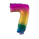 Folieballon Cijfer 7 Regenboog - 41cm