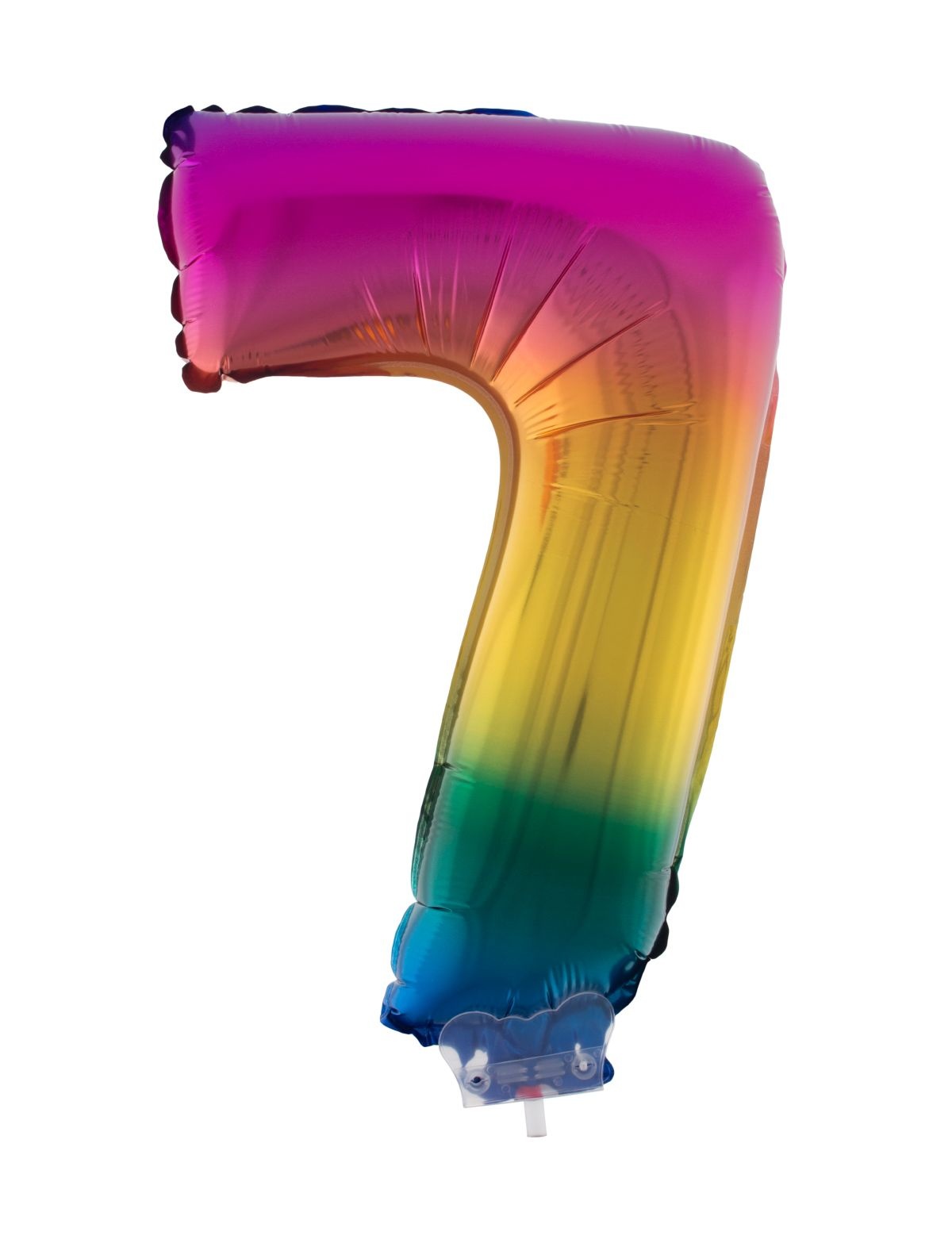 Folieballon Cijfer 7 Regenboog - 41cm afbeelding