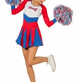 Cheerleader jurkje vrouw rood-wit-blauw